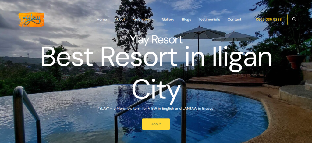 Homepage of Ylay Resort in Iligan City